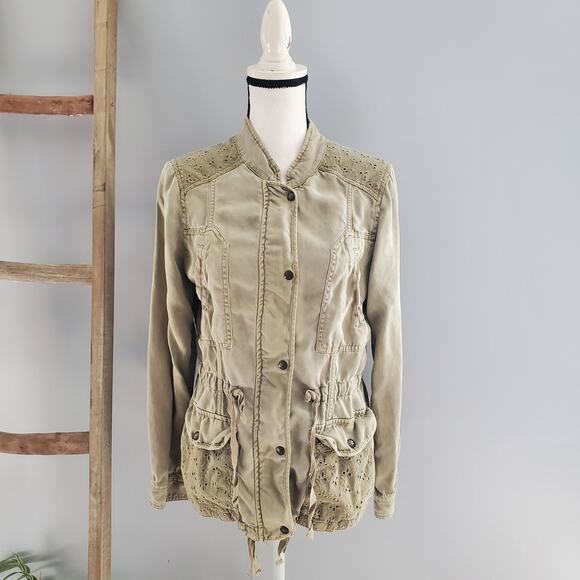 Max Jeans Olive Green Lightweight Utililty Jacket Size M - Picture 1 of 10